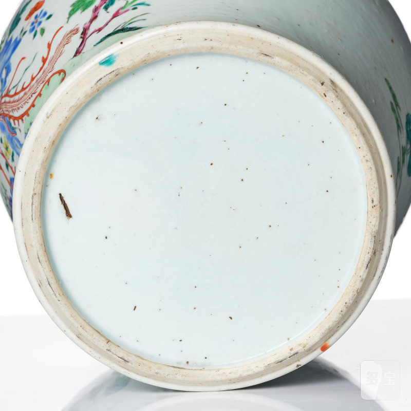 A large famille rose 'peacock' jar, - 图8